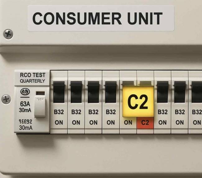 eicr electrical compliance code C2